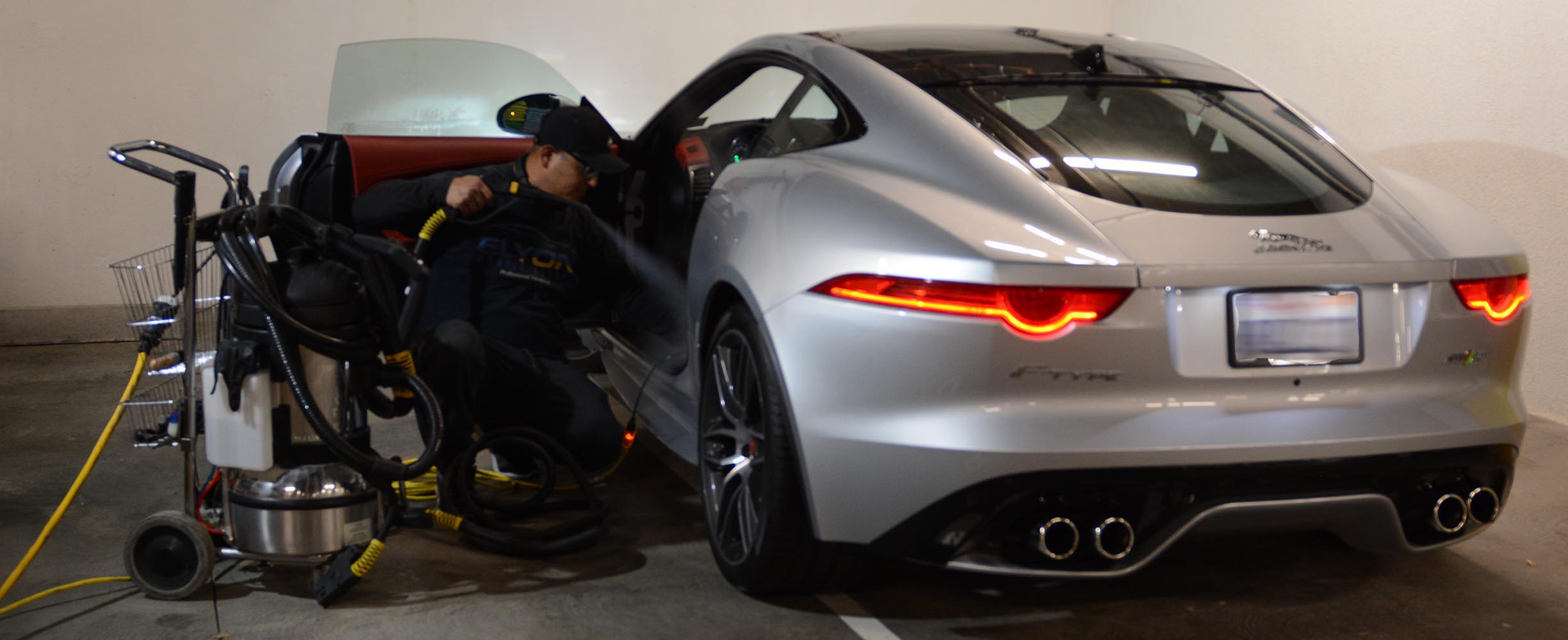 Mobile auto detail for a Jaguar in San Mateo, California